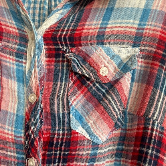 Adorable Light Flannel, Blues and Reds with Cross Tie - Picture 7 of 7